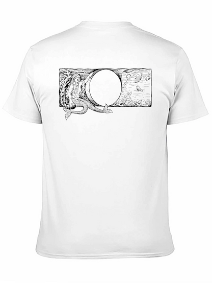 Black T-Shirt with Mermaid Graphic Tee