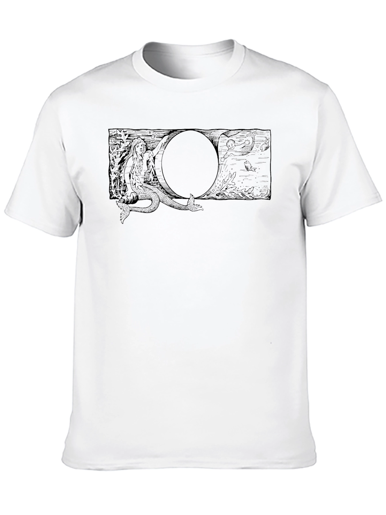 Black T-Shirt with Mermaid Graphic Tee