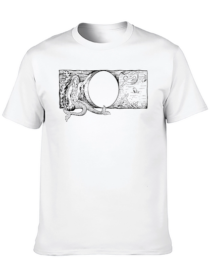 Black T-Shirt with Mermaid Graphic Tee