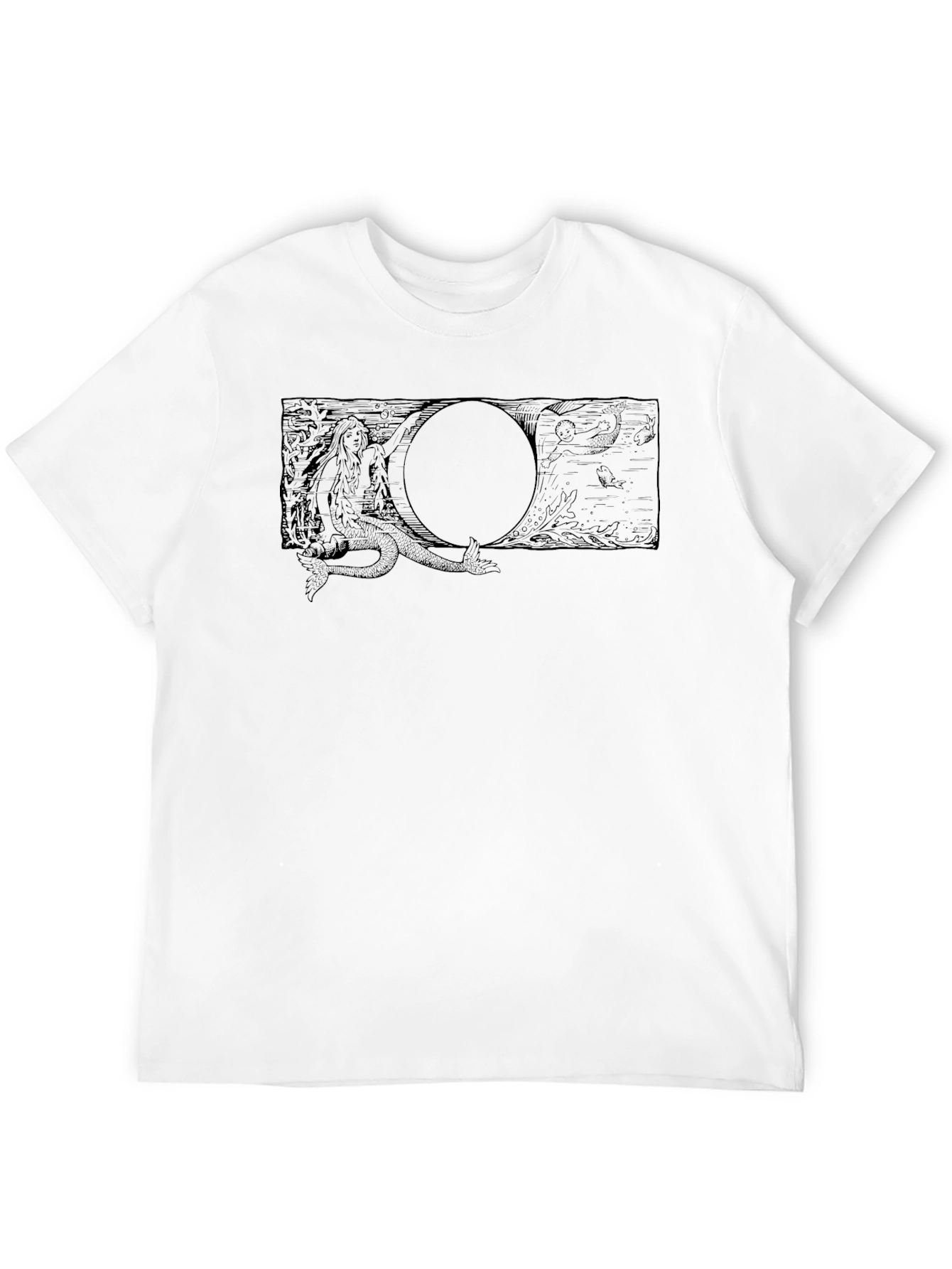 Black T-Shirt with Mermaid Graphic Tee