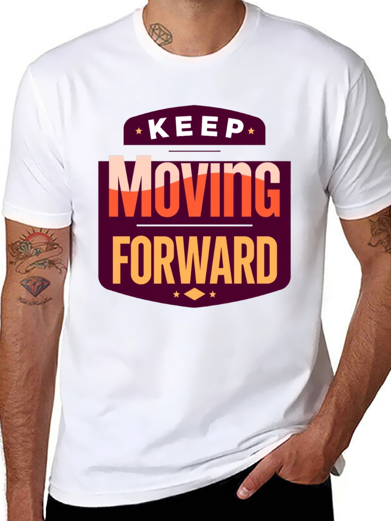 Motivational T-Shirt: Keep Moving Forward Black Tee