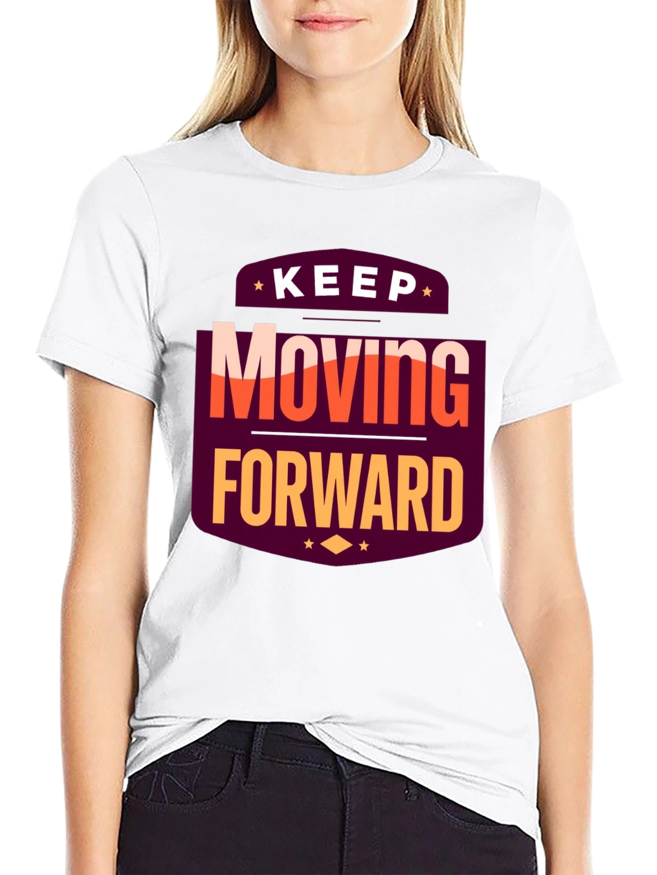 Motivational T-Shirt: Keep Moving Forward Black Tee