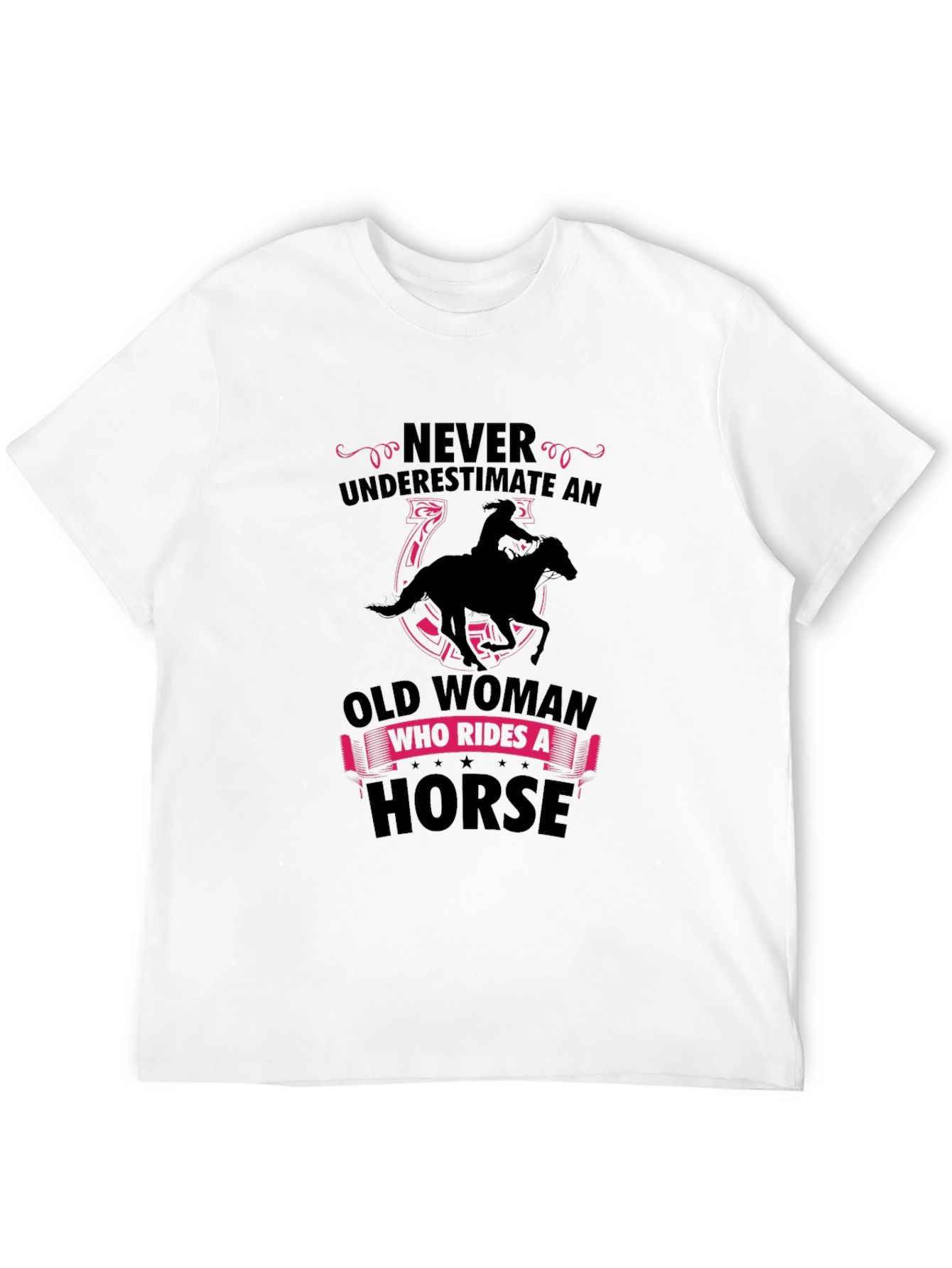 Never Underestimate Old Woman Horse Rider T-Shirt