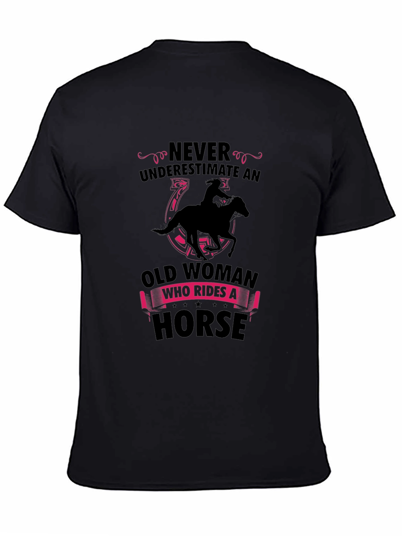 Never Underestimate Old Woman Horse Rider T-Shirt