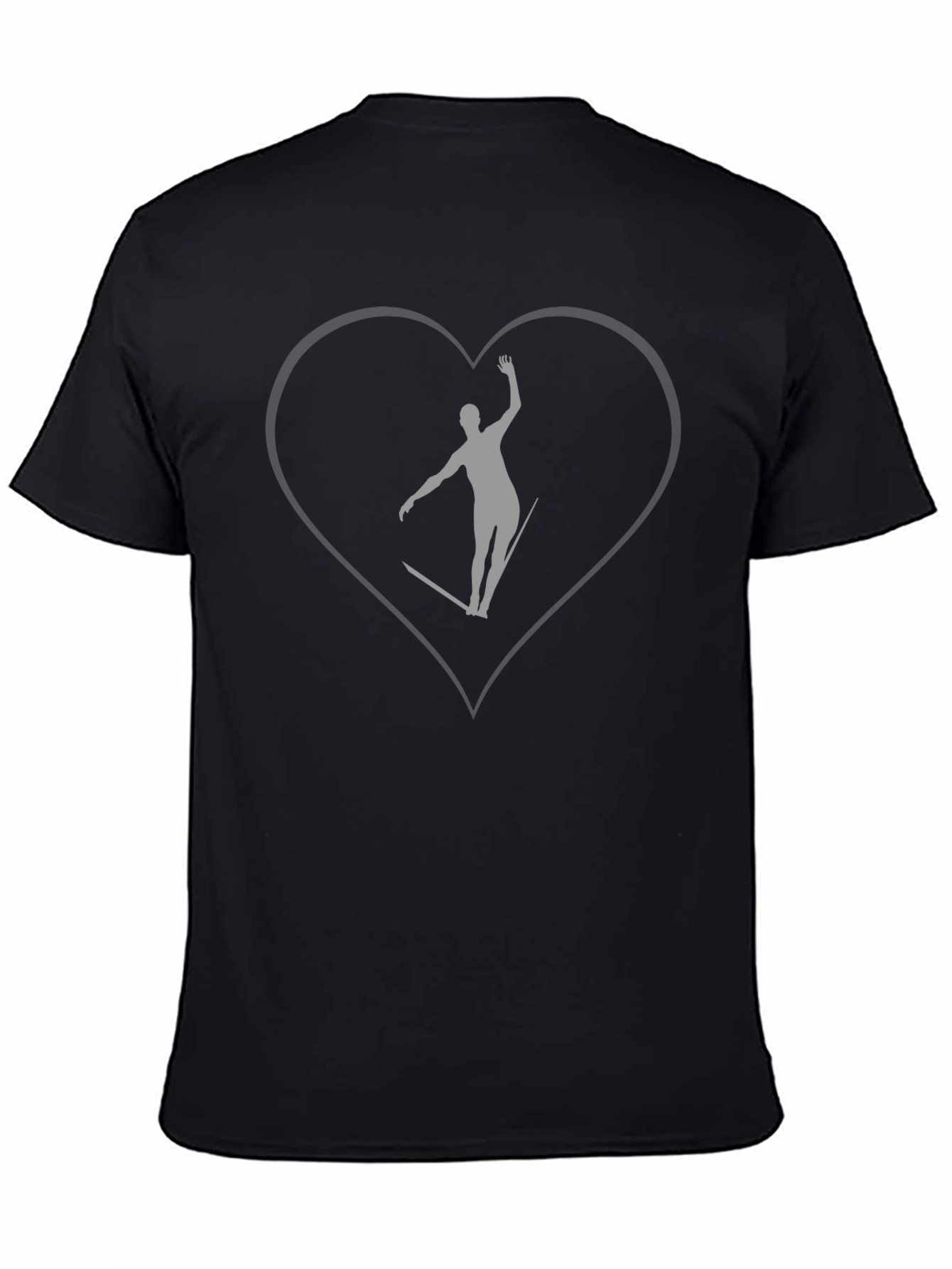 Balance Love Tee - Gray Silhouette Heart Shirt