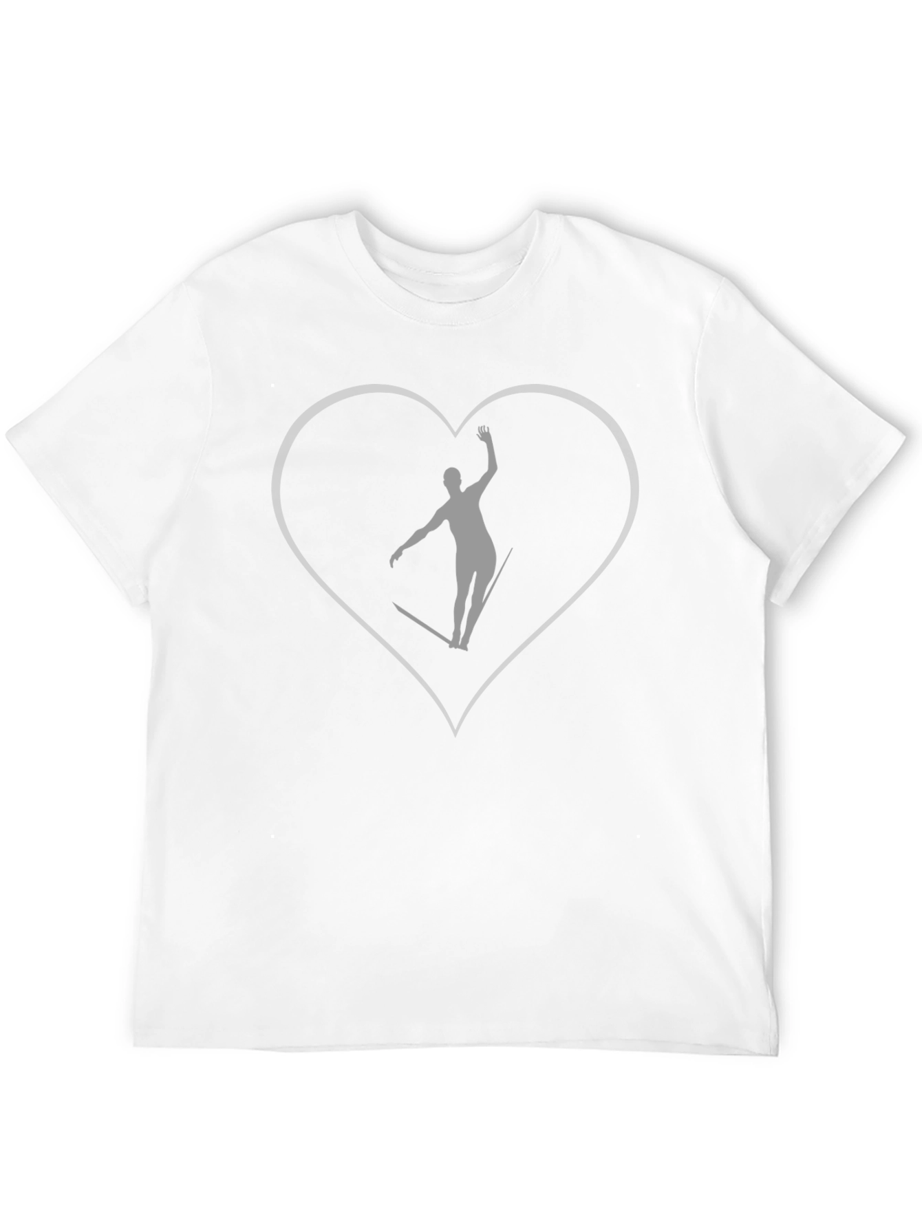 Balance Love Tee - Gray Silhouette Heart Shirt
