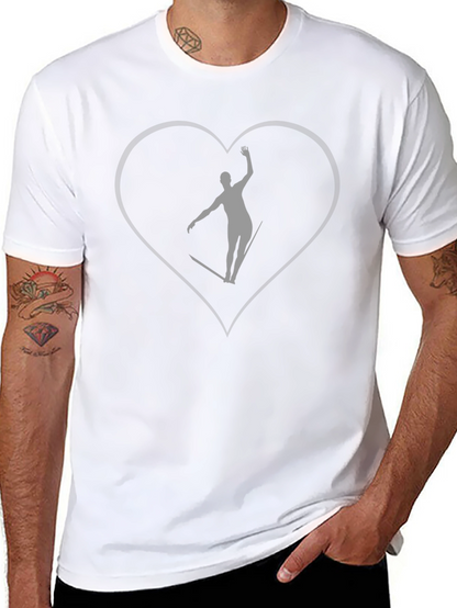 Balance Love Tee - Gray Silhouette Heart Shirt