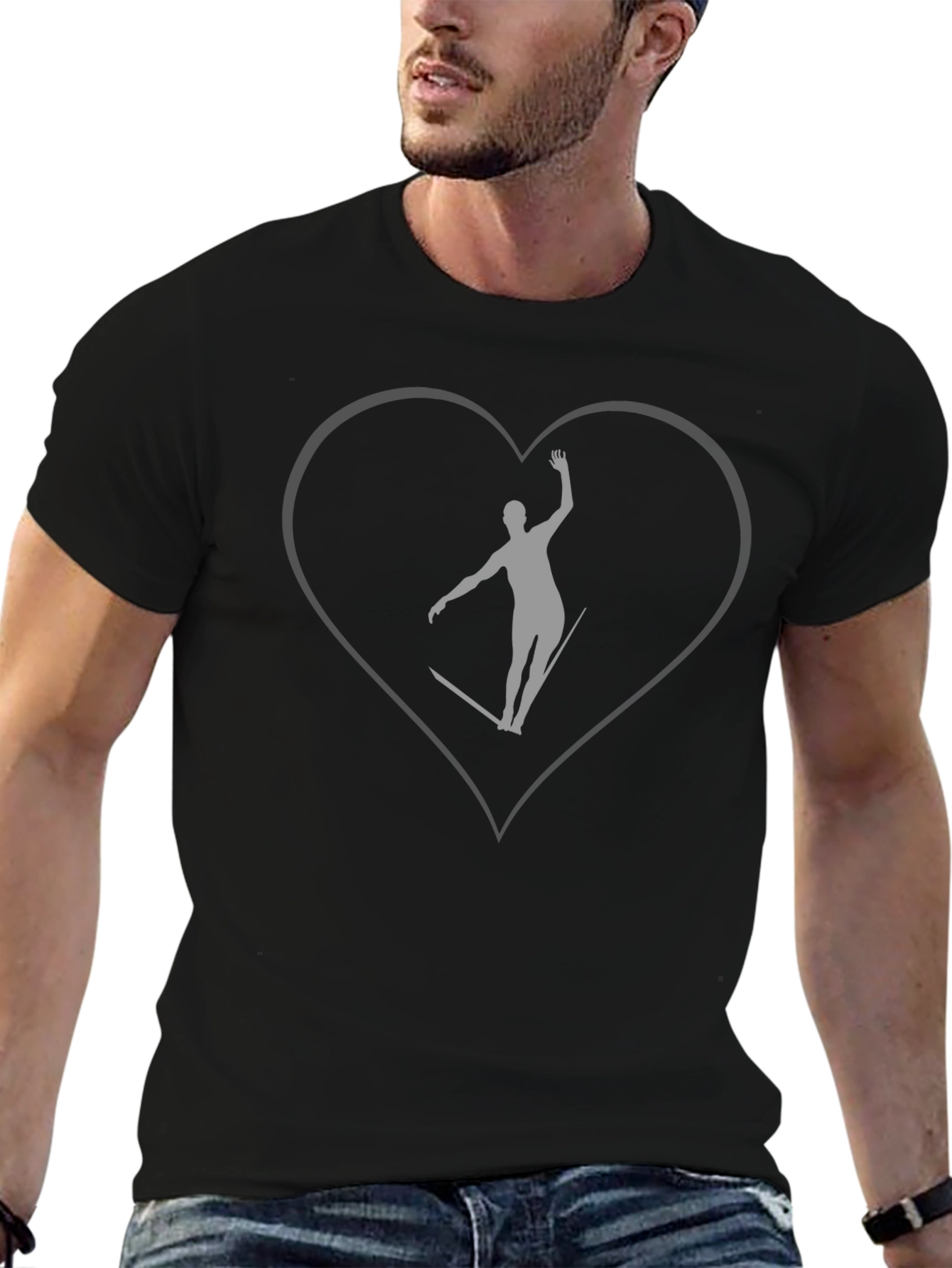 Balance Love Tee - Gray Silhouette Heart Shirt