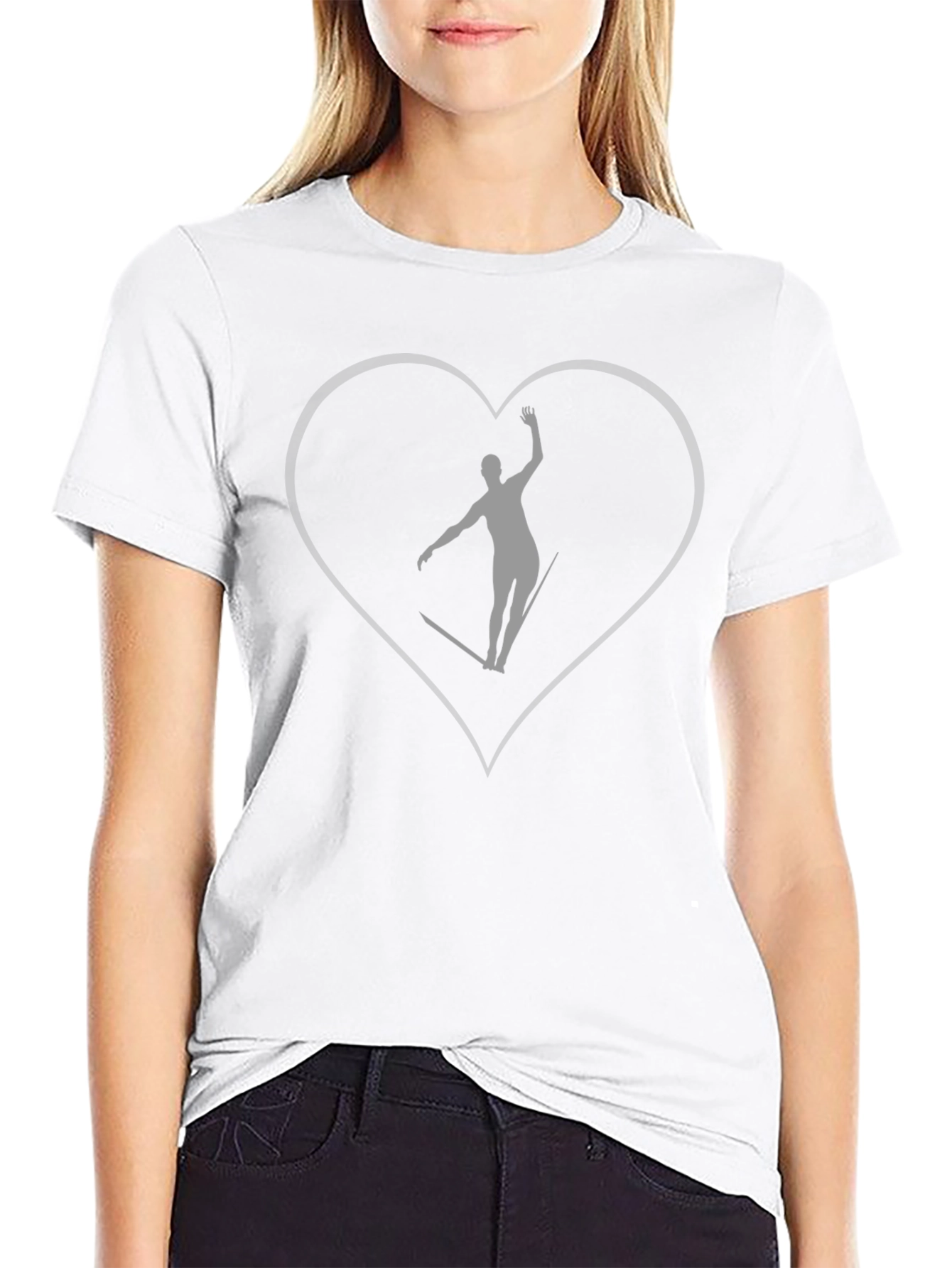 Balance Love Tee - Gray Silhouette Heart Shirt