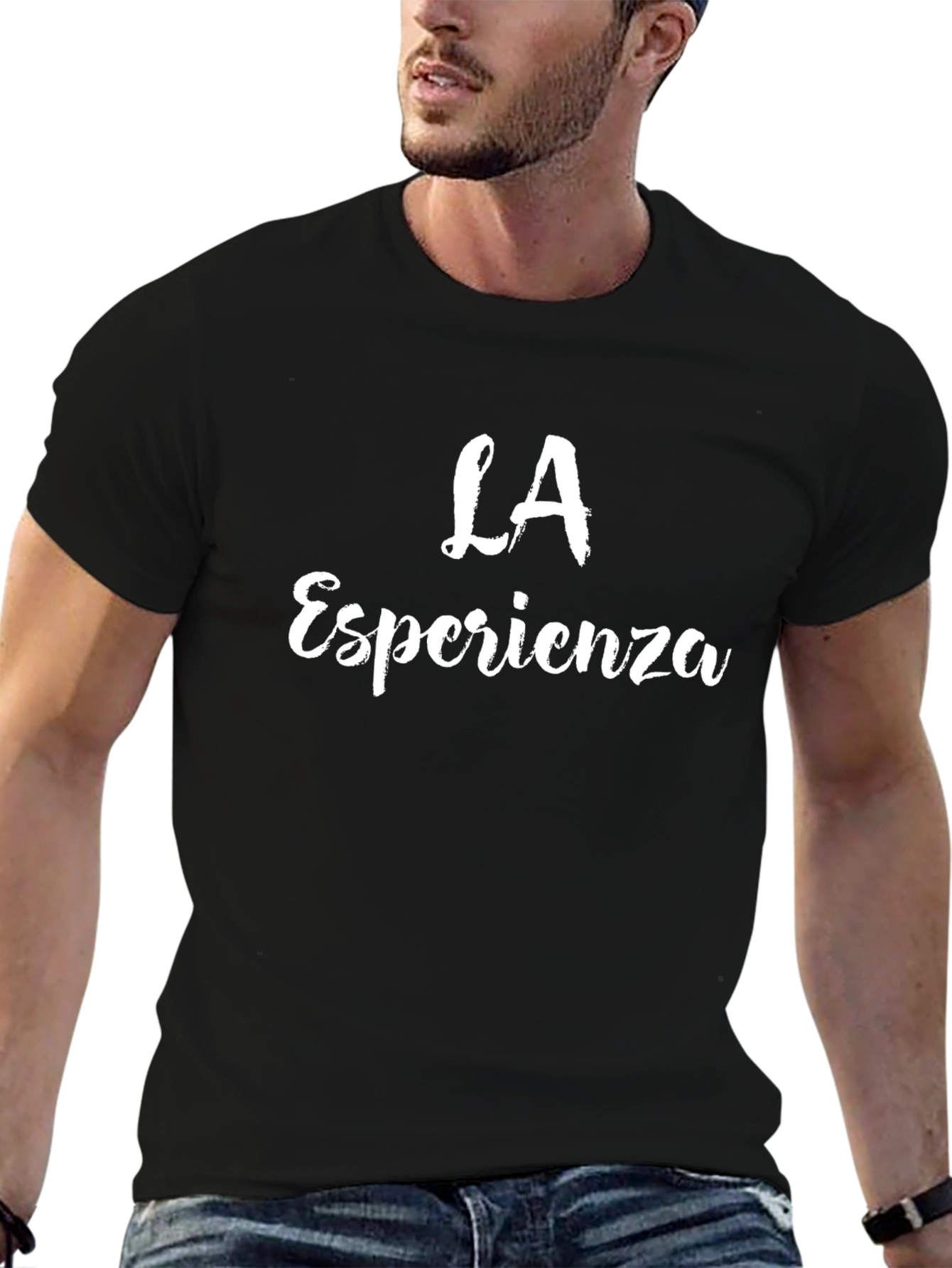LA Esperienza Graphic Tee - Black Cotton T-Shirt