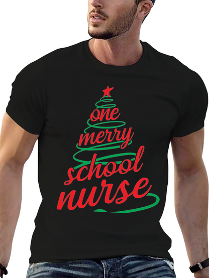 Merry School Nurse Christmas T-Shirt