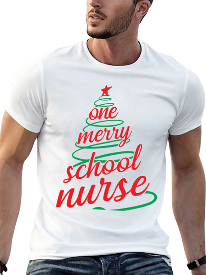 Merry School Nurse Christmas T-Shirt