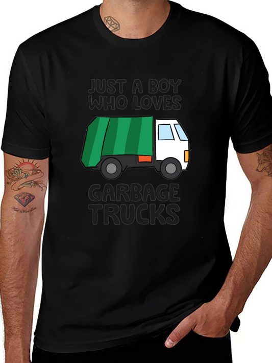 Garbage Truck Lover T-Shirt - Just a Boy Who Loves Trucks