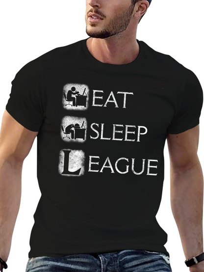 Eat Sleep League Gamer T-Shirt - Black Cotton Tee