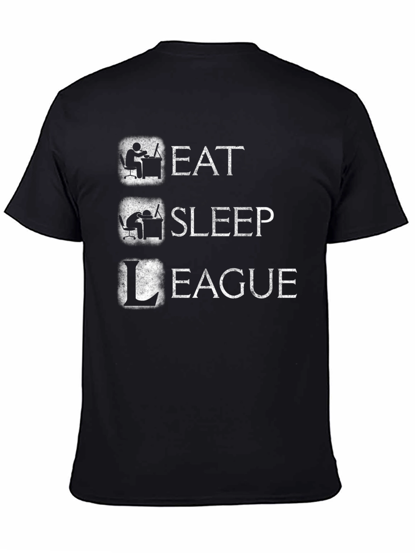 Eat Sleep League Gamer T-Shirt - Black Cotton Tee