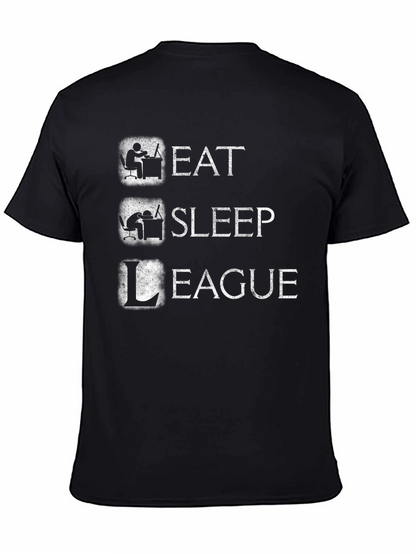 Eat Sleep League Gamer T-Shirt - Black Cotton Tee