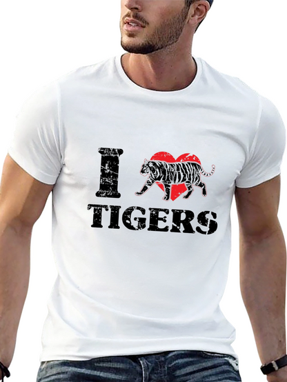 I Love Tigers Graphic Print T-Shirt