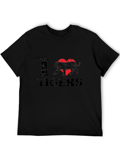 I Love Tigers Graphic Print T-Shirt