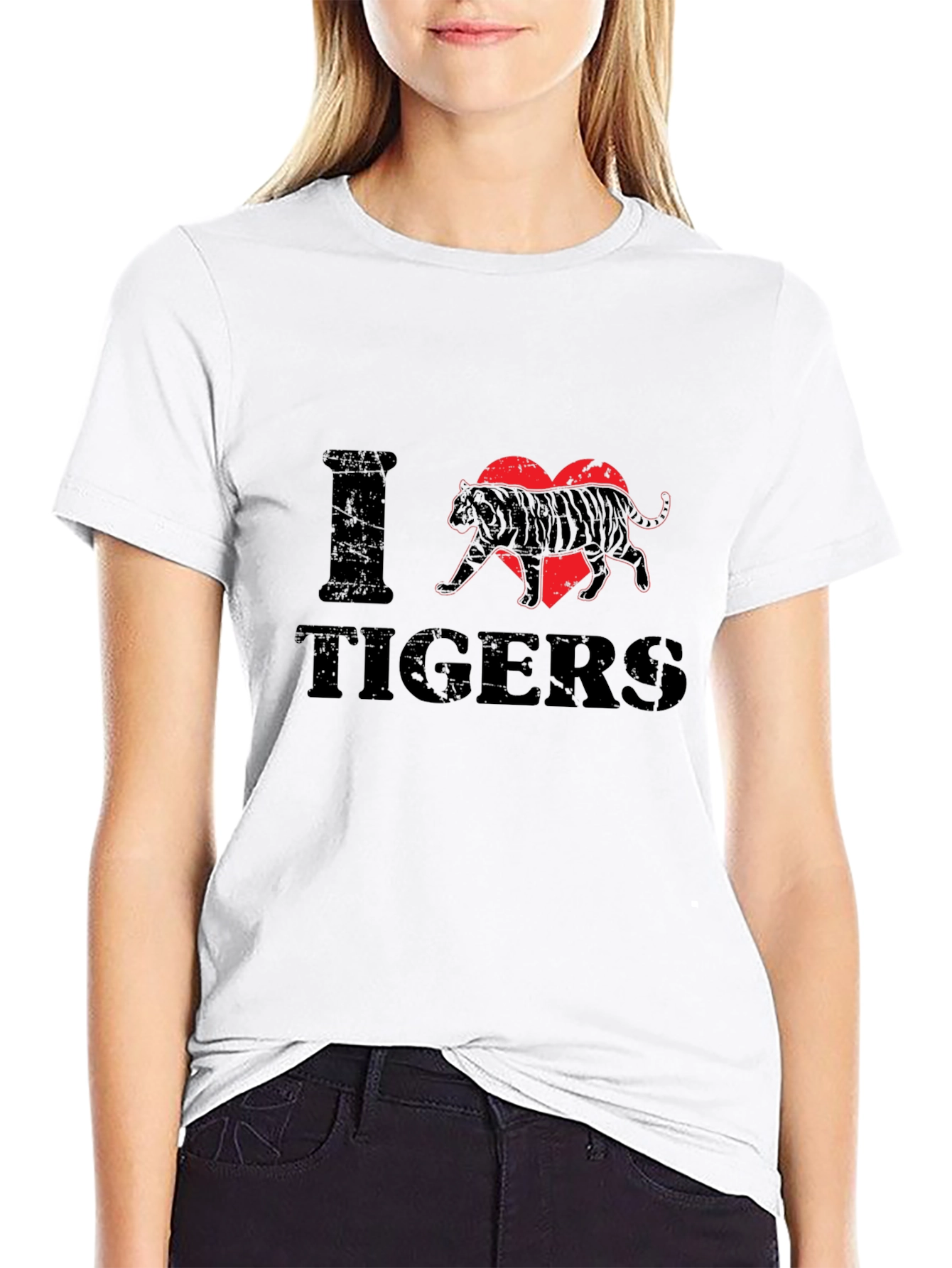 I Love Tigers Graphic Print T-Shirt