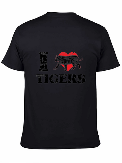 I Love Tigers Graphic Print T-Shirt