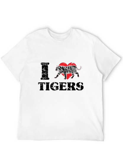 I Love Tigers Graphic Print T-Shirt