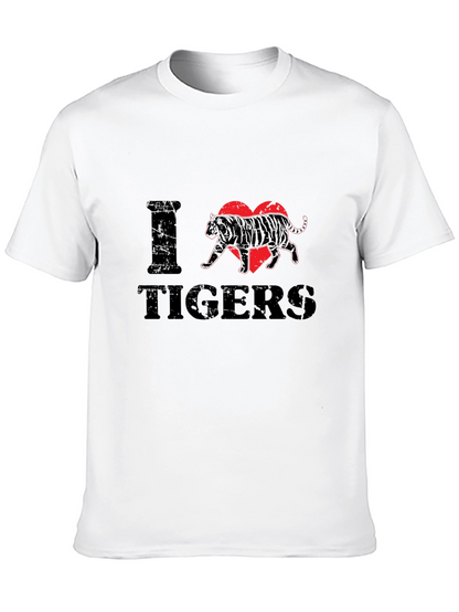 I Love Tigers Graphic Print T-Shirt