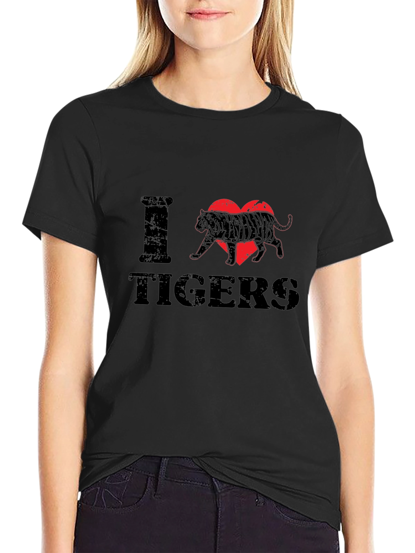 I Love Tigers Graphic Print T-Shirt