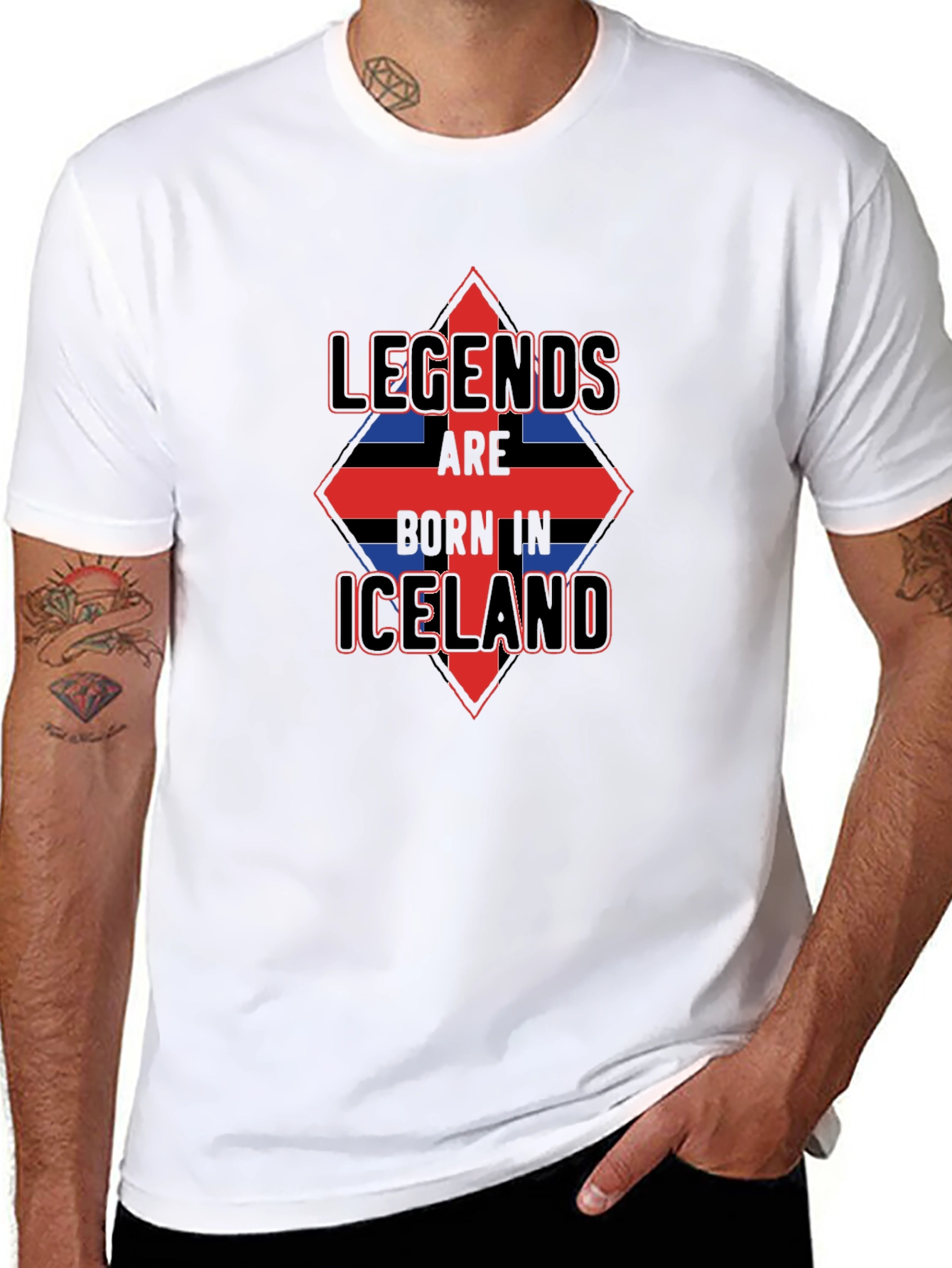 Legends Born in Iceland Mens T-Shirt