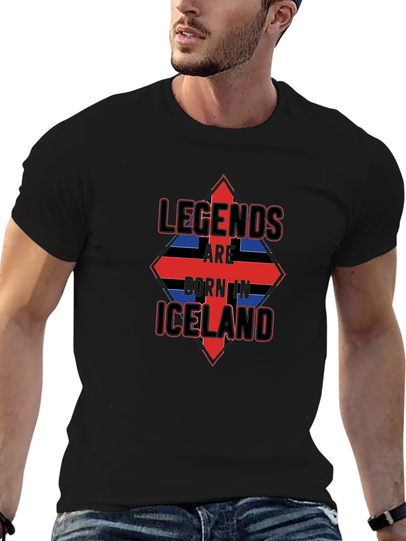Legends Born in Iceland Mens T-Shirt