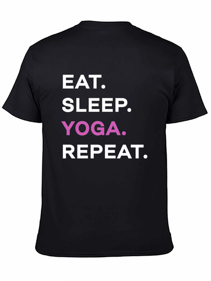 Eat Sleep Yoga Repeat Black T-Shirt