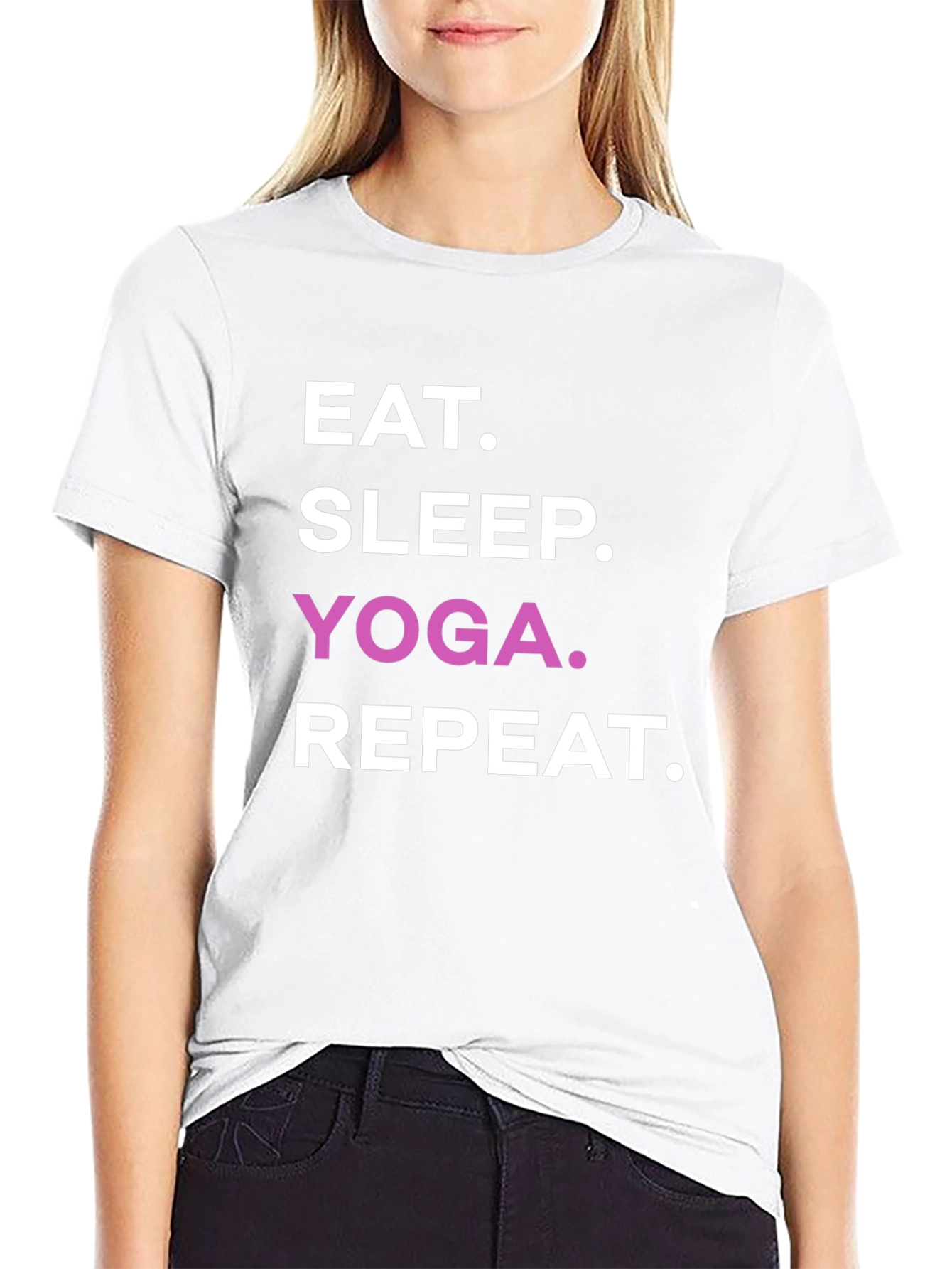 Eat Sleep Yoga Repeat Black T-Shirt