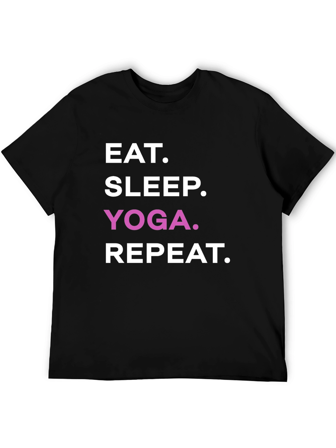 Eat Sleep Yoga Repeat Black T-Shirt