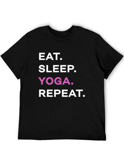 Eat Sleep Yoga Repeat Black T-Shirt