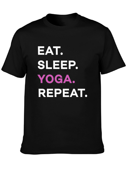 Eat Sleep Yoga Repeat Black T-Shirt