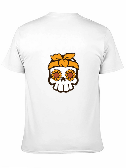 Sunflower Skull Graphic Tee - Stylish Unisex T-Shirt