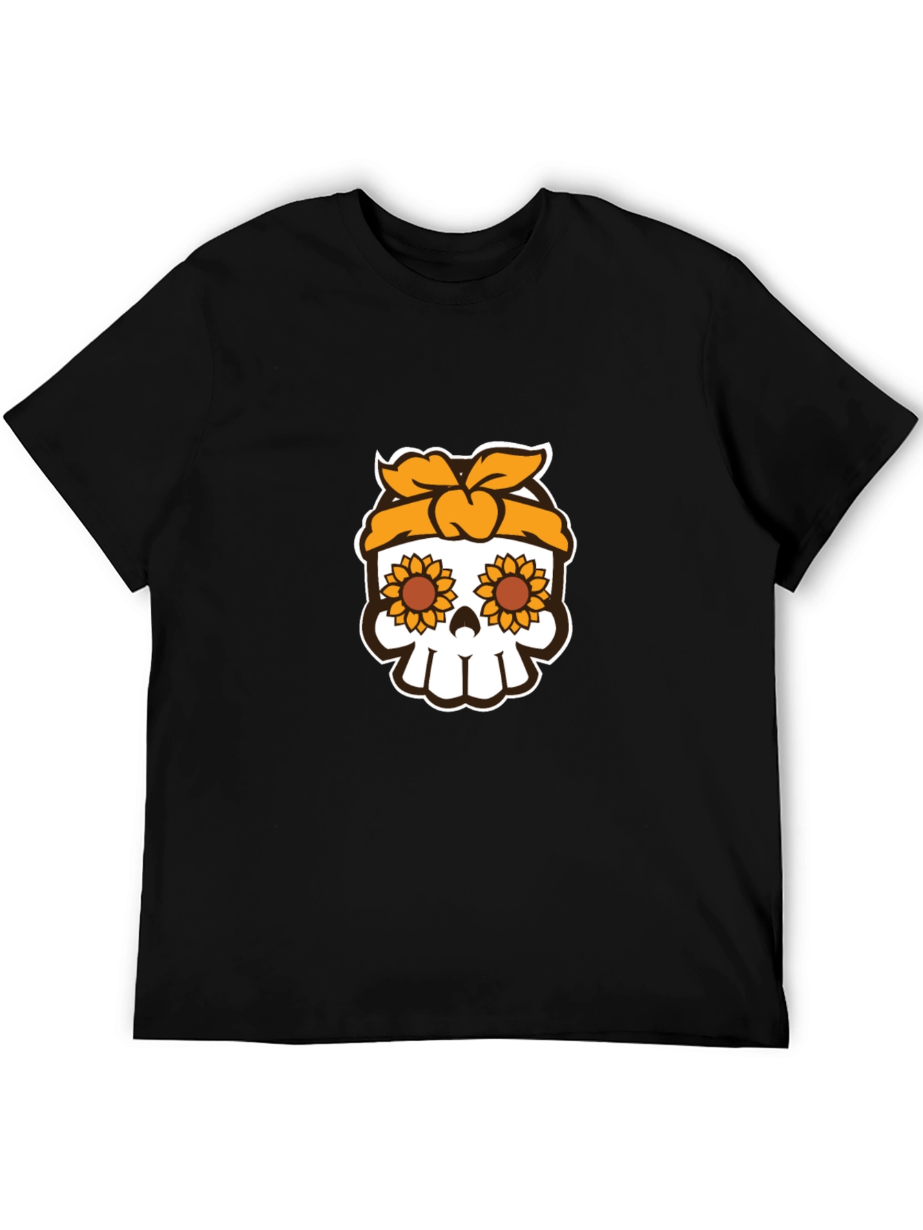 Sunflower Skull Graphic Tee - Stylish Unisex T-Shirt