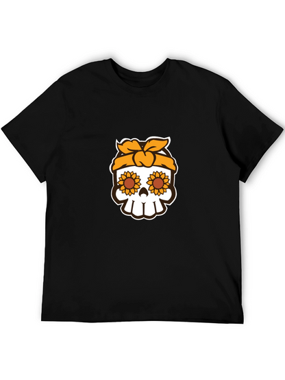 Sunflower Skull Graphic Tee - Stylish Unisex T-Shirt