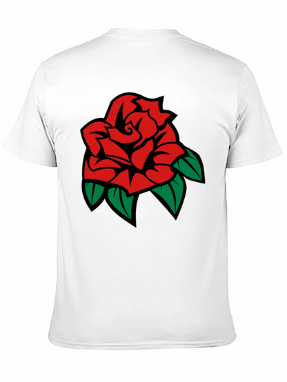 Black T-Shirt with Rose Graphic
