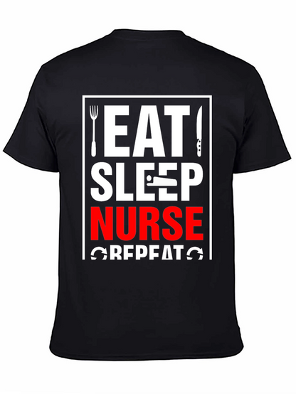 Eat Sleep Nurse Repeat Black T-Shirt