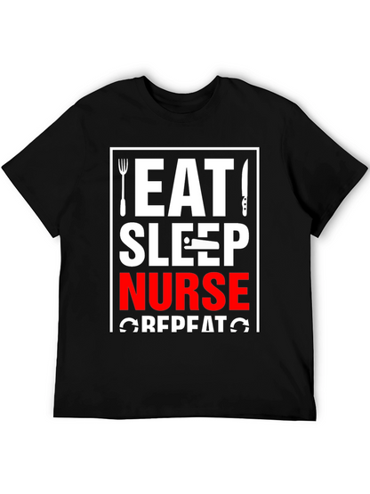 Eat Sleep Nurse Repeat Black T-Shirt