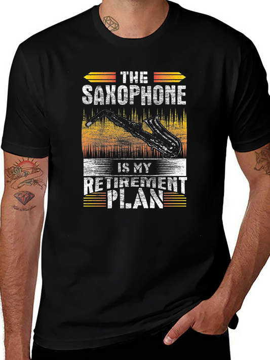 Saxophone Retirement Plan Graphic T-Shirt - Music Lover Tee