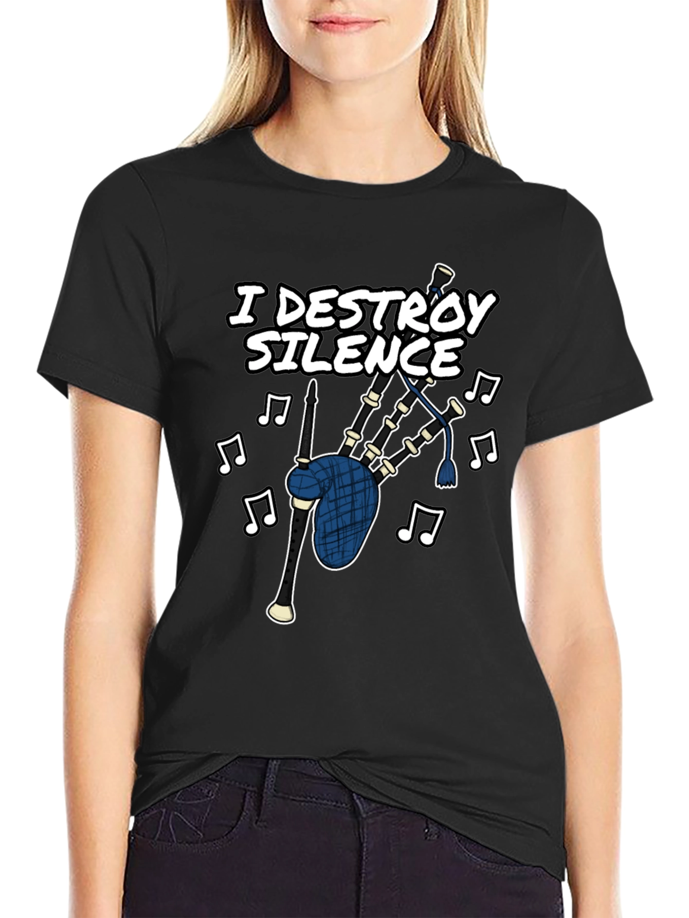 I Destroy Silence Bagpipe T-Shirt