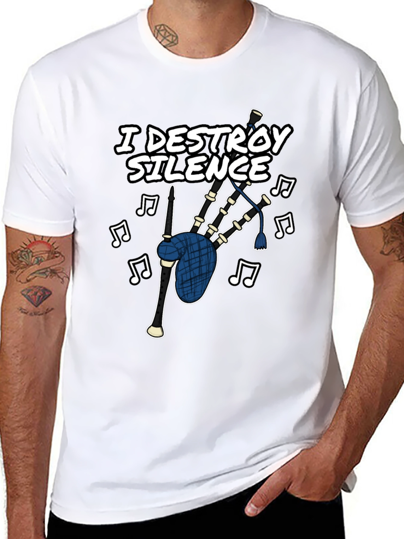 I Destroy Silence Bagpipe T-Shirt