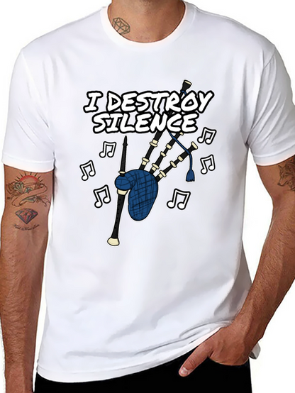 I Destroy Silence Bagpipe T-Shirt