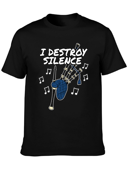 I Destroy Silence Bagpipe T-Shirt