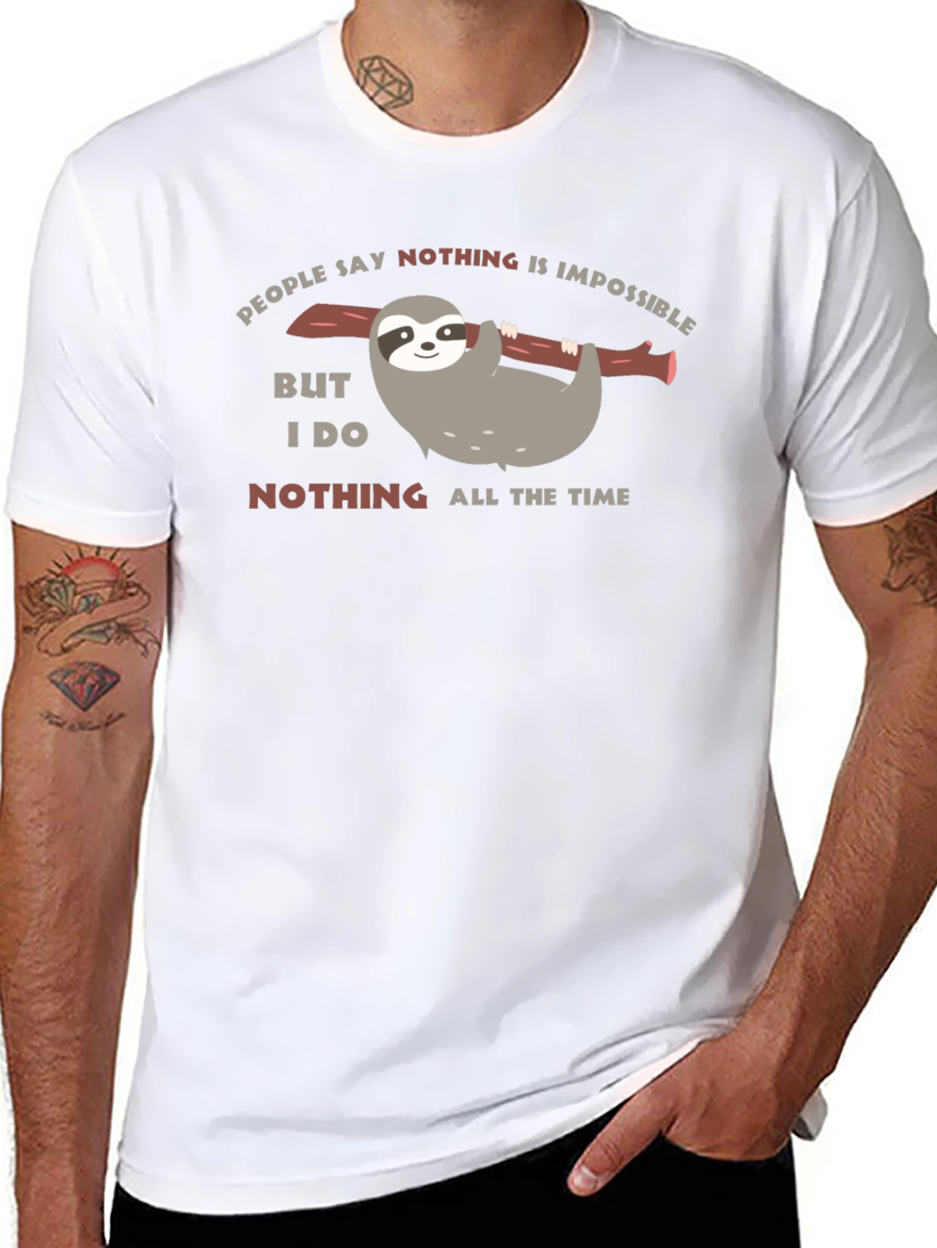 Funny Sloth Nothing All The Time Black T-Shirt