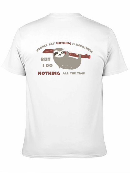 Funny Sloth Nothing All The Time Black T-Shirt