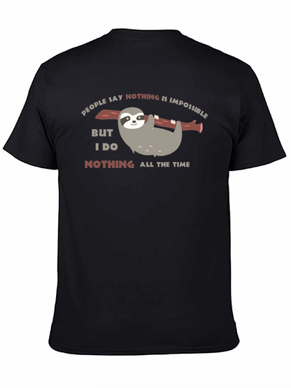 Funny Sloth Nothing All The Time Black T-Shirt