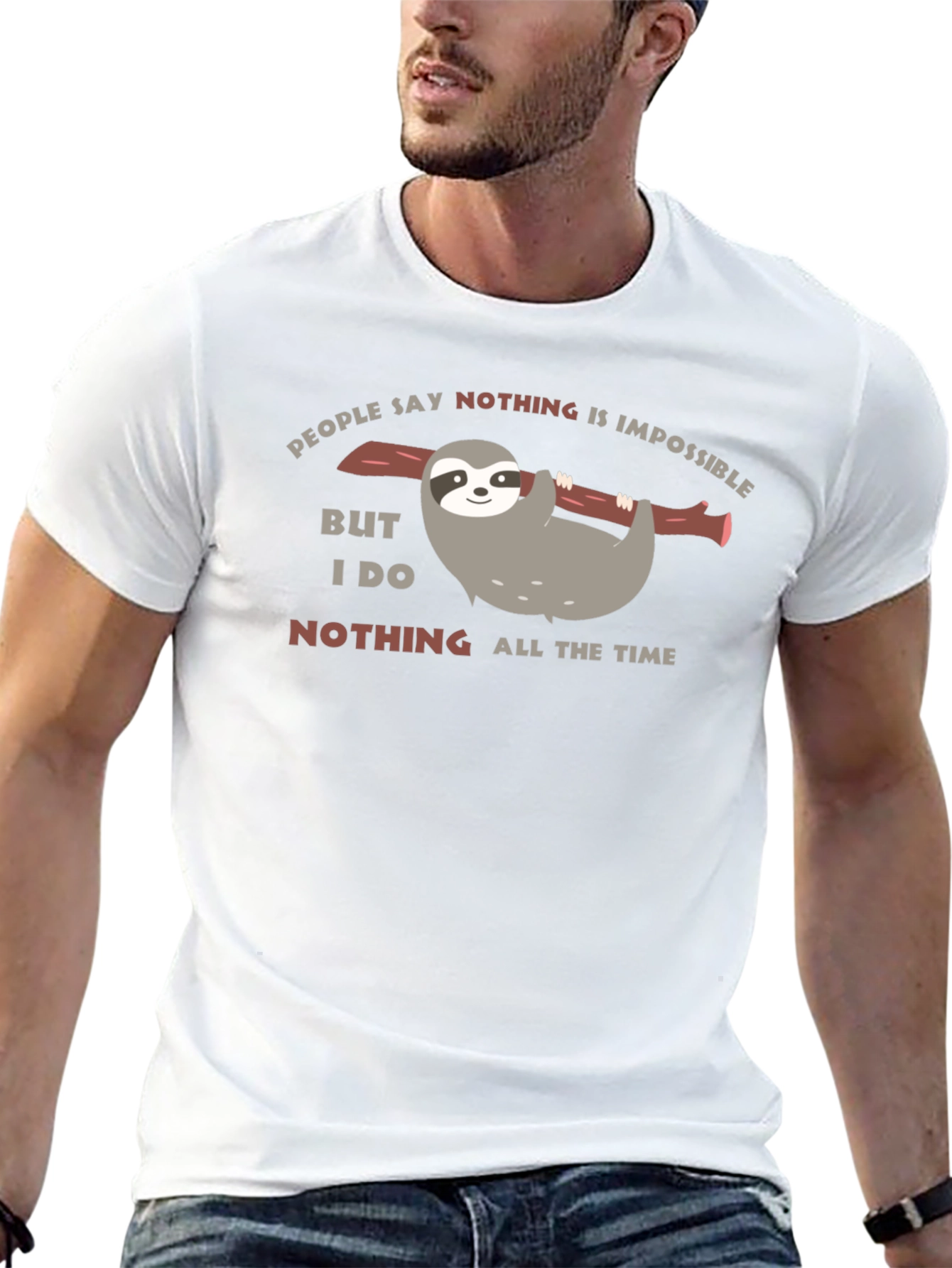 Funny Sloth Nothing All The Time Black T-Shirt