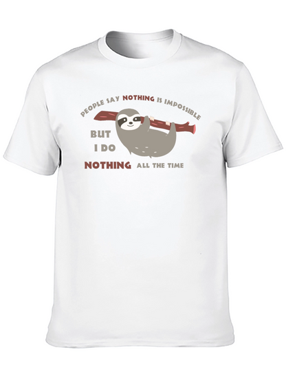 Funny Sloth Nothing All The Time Black T-Shirt